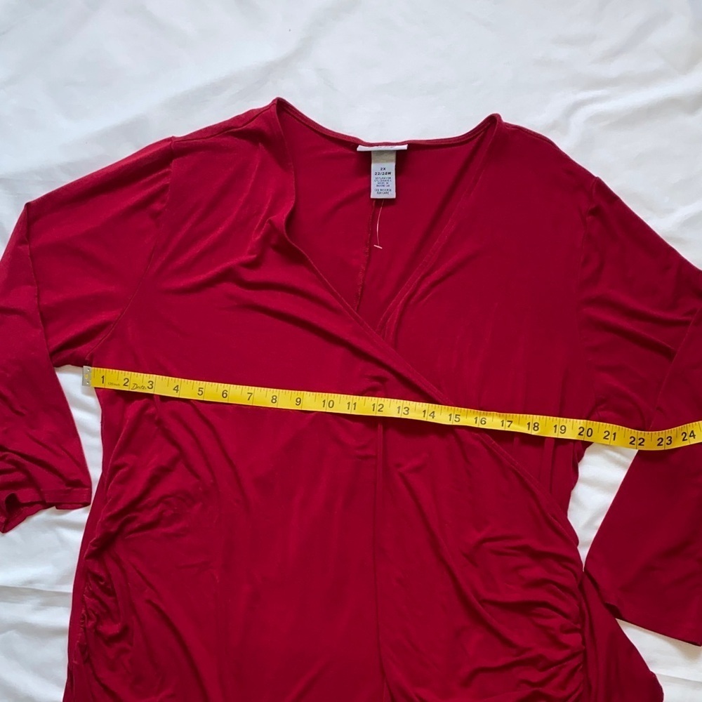 Fashion Nova Red Draped Long Sleeve Dress - Picture 3 of 10